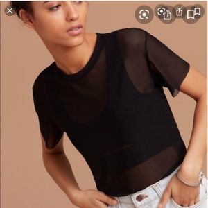 Wilfred black sheer shirt